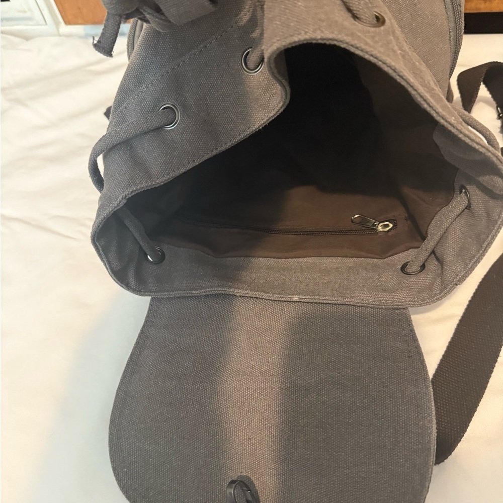 Gray Canvas Backpack - image 3
